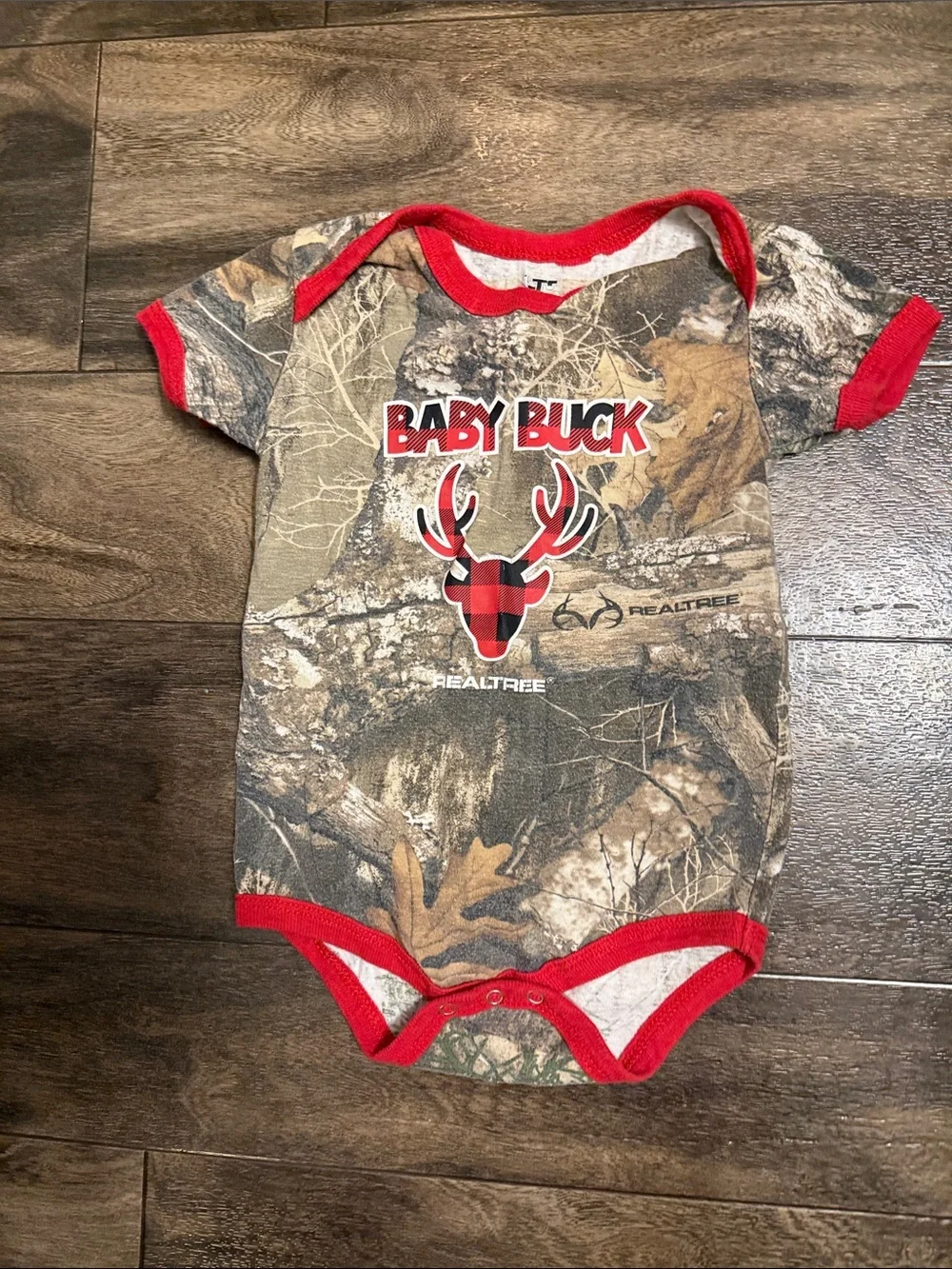 Realtree Camo 'Baby Buck' One-Piece with Red Trim